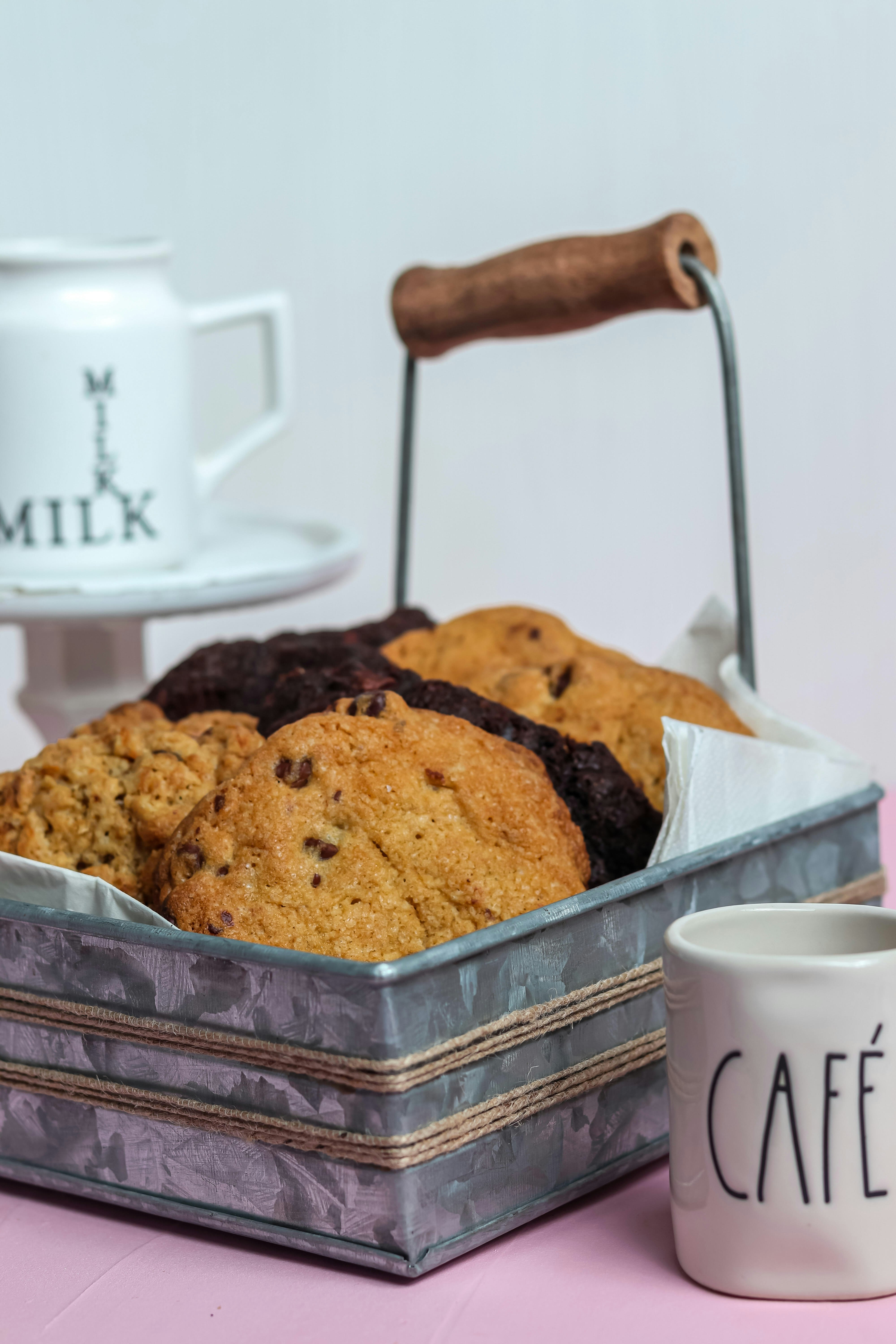 brown cookies on stainless steel tray